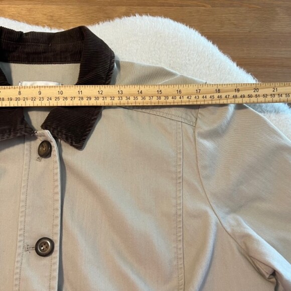 Christopher & Banks Tan Twill Corduroy Collar Button Down Long Sleeve Jacket XL - Picture 7 of 9
